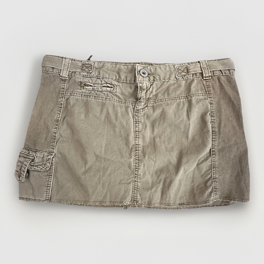 Guess Cargo Mini Skirt Womens 29 Military Green Micro Mini Y2K Military Festival